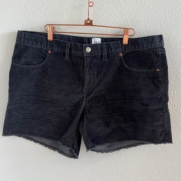 GAP Women's Gray Corduroy Fray Hem Shorts 12 - Picture 1 of 7